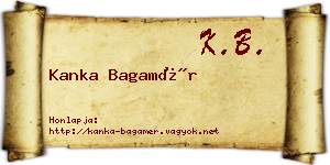 Kanka Bagamér névjegykártya